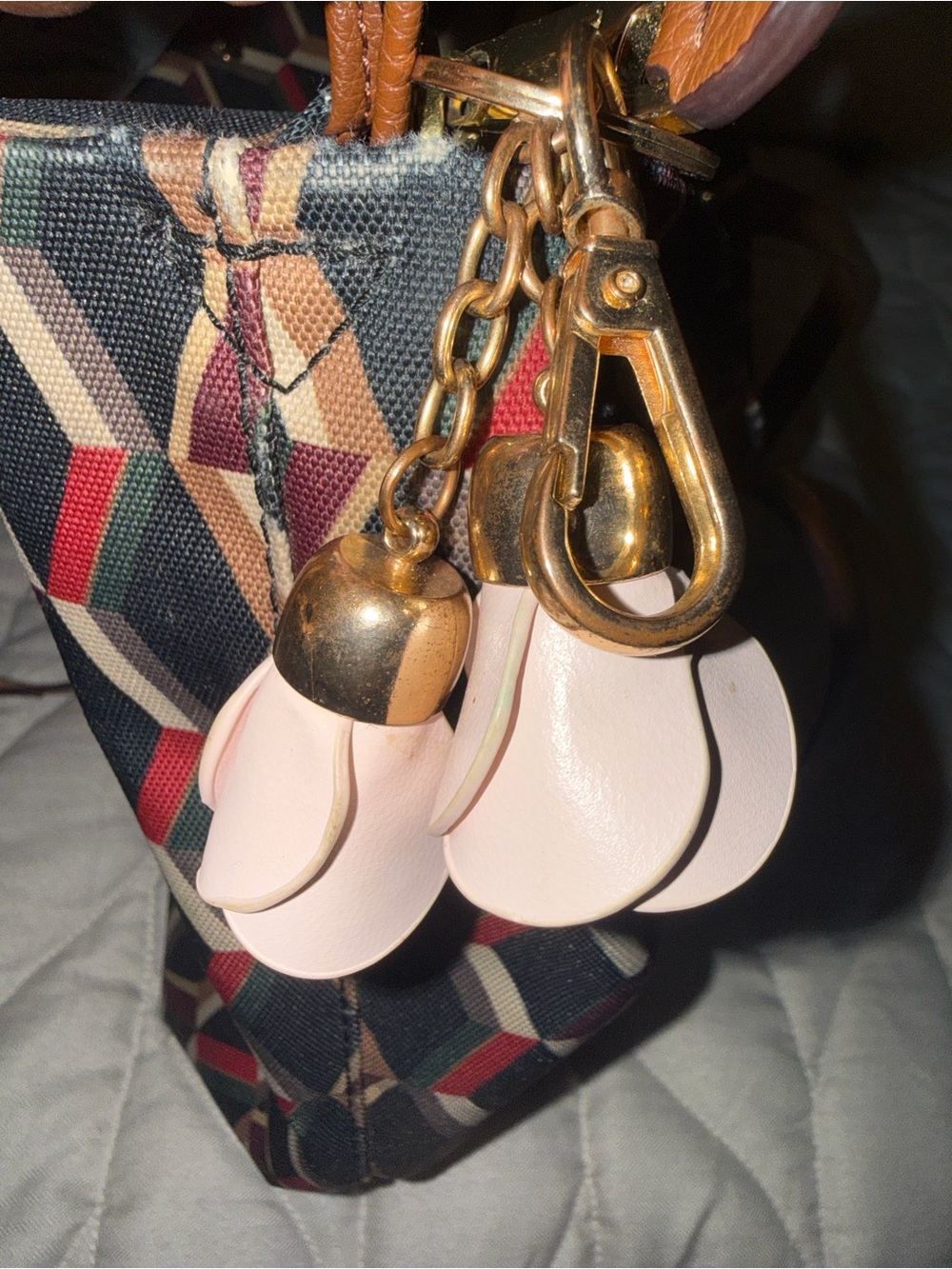 Lauren Ralph Lauren Geometric Pattern Tote Bag in Brown and Tan - Picture 7 of 11